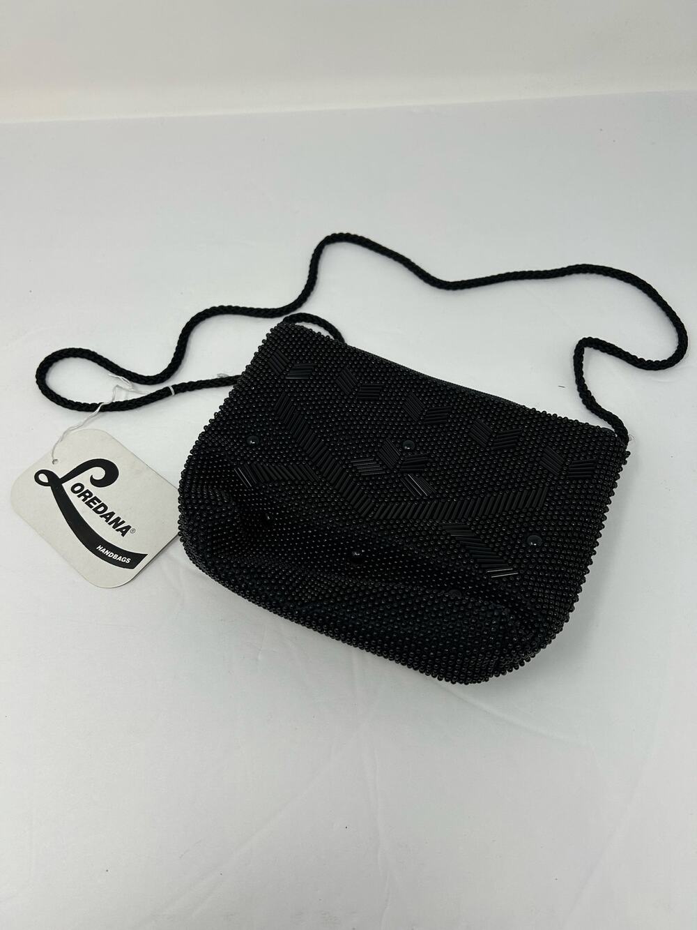 NEW Loredana Evening Bag Cross Body Black Beaded Prom Event Cocktail Party Glam